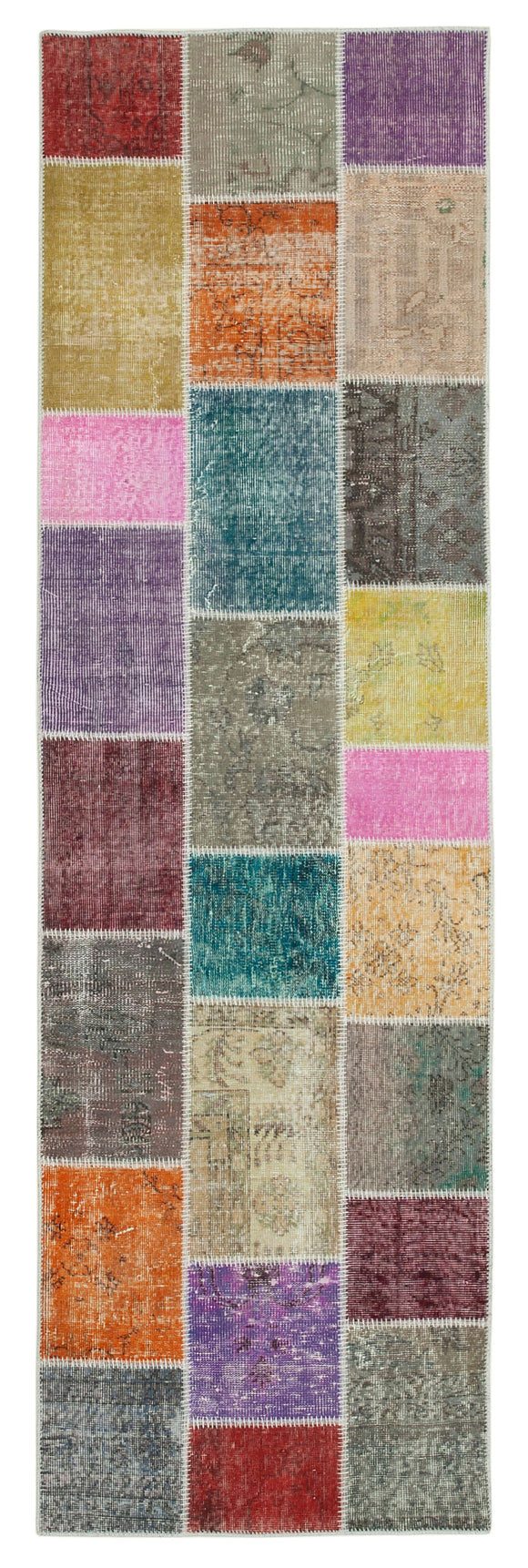 3x10 Multicolor Patchwork Runner Rug - 37717
