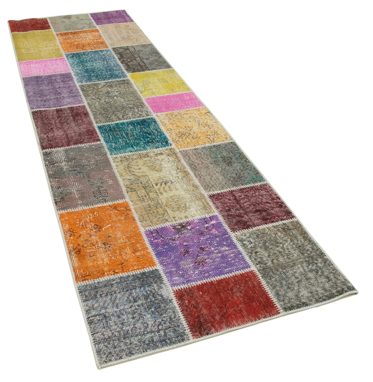 3x10 Multicolor Patchwork Runner Rug - 37717
