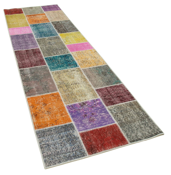 3x10 Multicolor Patchwork Runner Rug - 37717