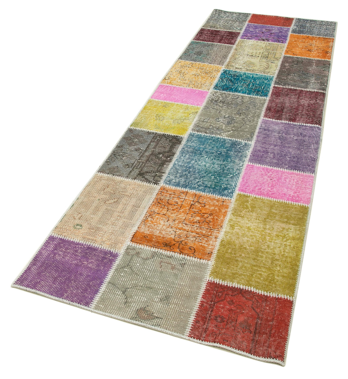 3x10 Multicolor Patchwork Runner Rug - 37717