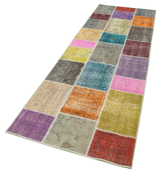 3x10 Multicolor Patchwork Runner Rug - 37717