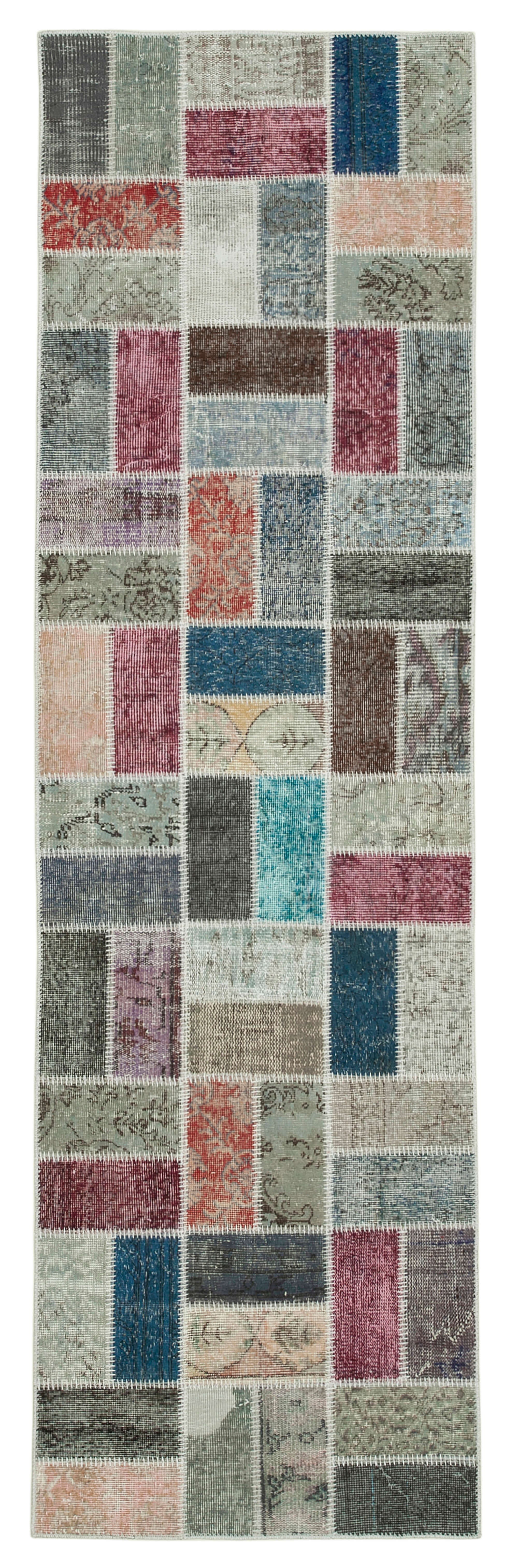 3x10 Multicolor Patchwork Runner Rug - 37718