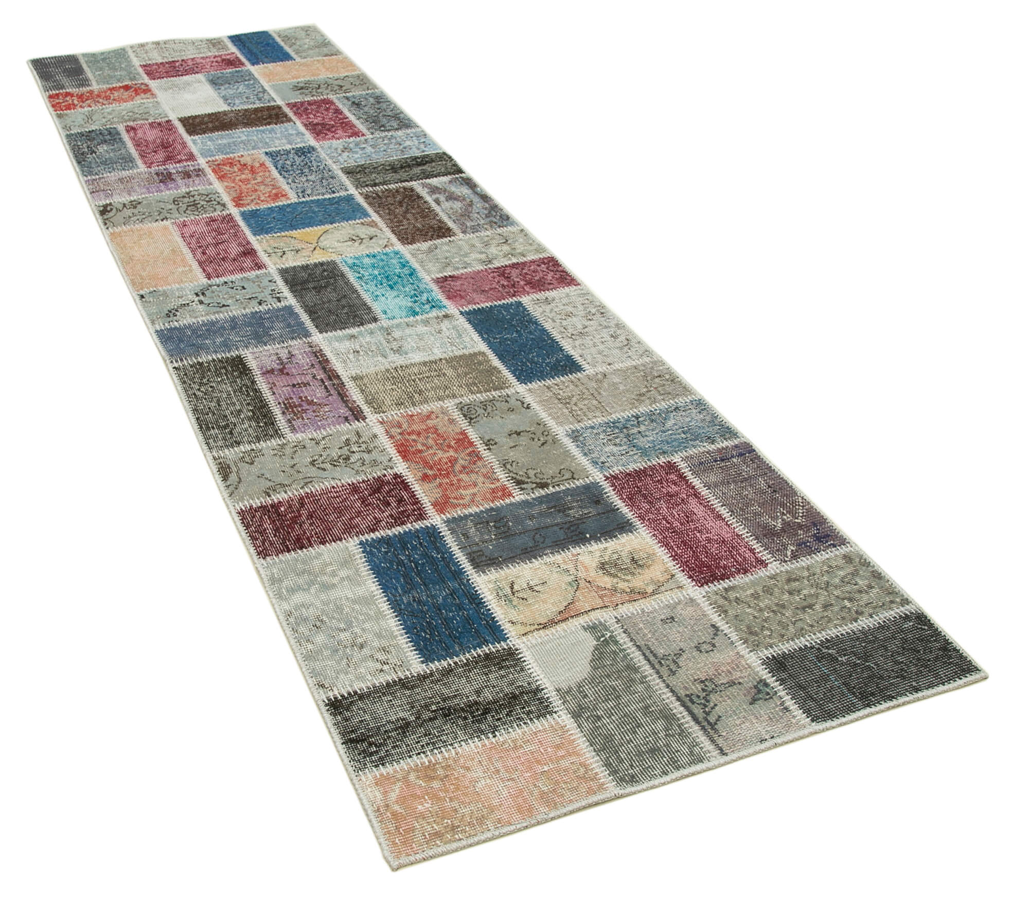 3x10 Multicolor Patchwork Runner Rug - 37718