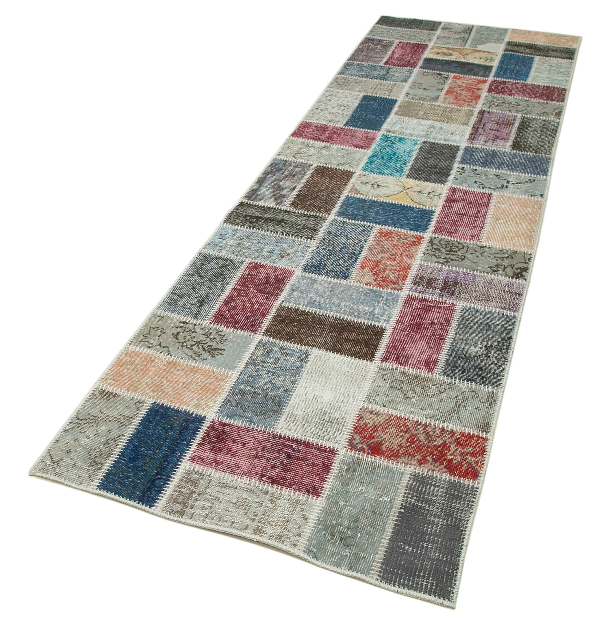3x10 Multicolor Patchwork Runner Rug - 37718