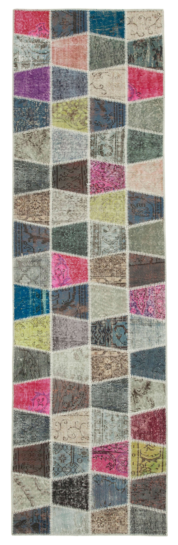 3x10 Multicolor Patchwork Runner Rug - 37721