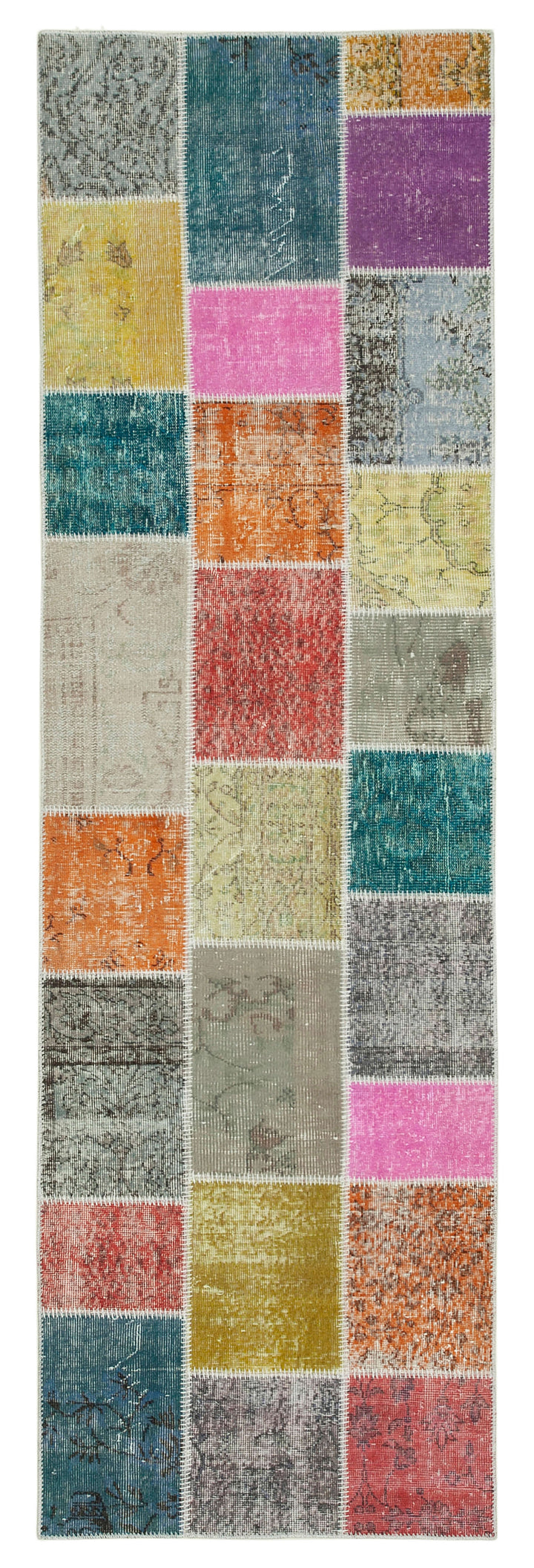 3x10 Multicolor Patchwork Runner Rug - 37731