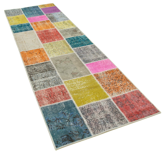 3x10 Multicolor Patchwork Runner Rug - 37731