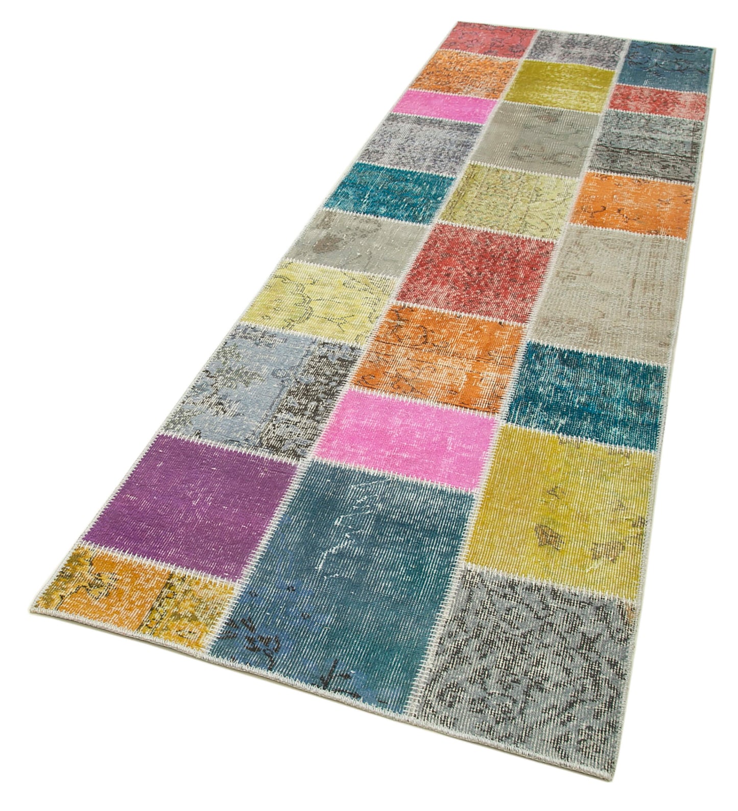 3x10 Multicolor Patchwork Runner Rug - 37731