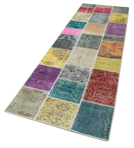 3x10 Multicolor Patchwork Runner Rug - 37733