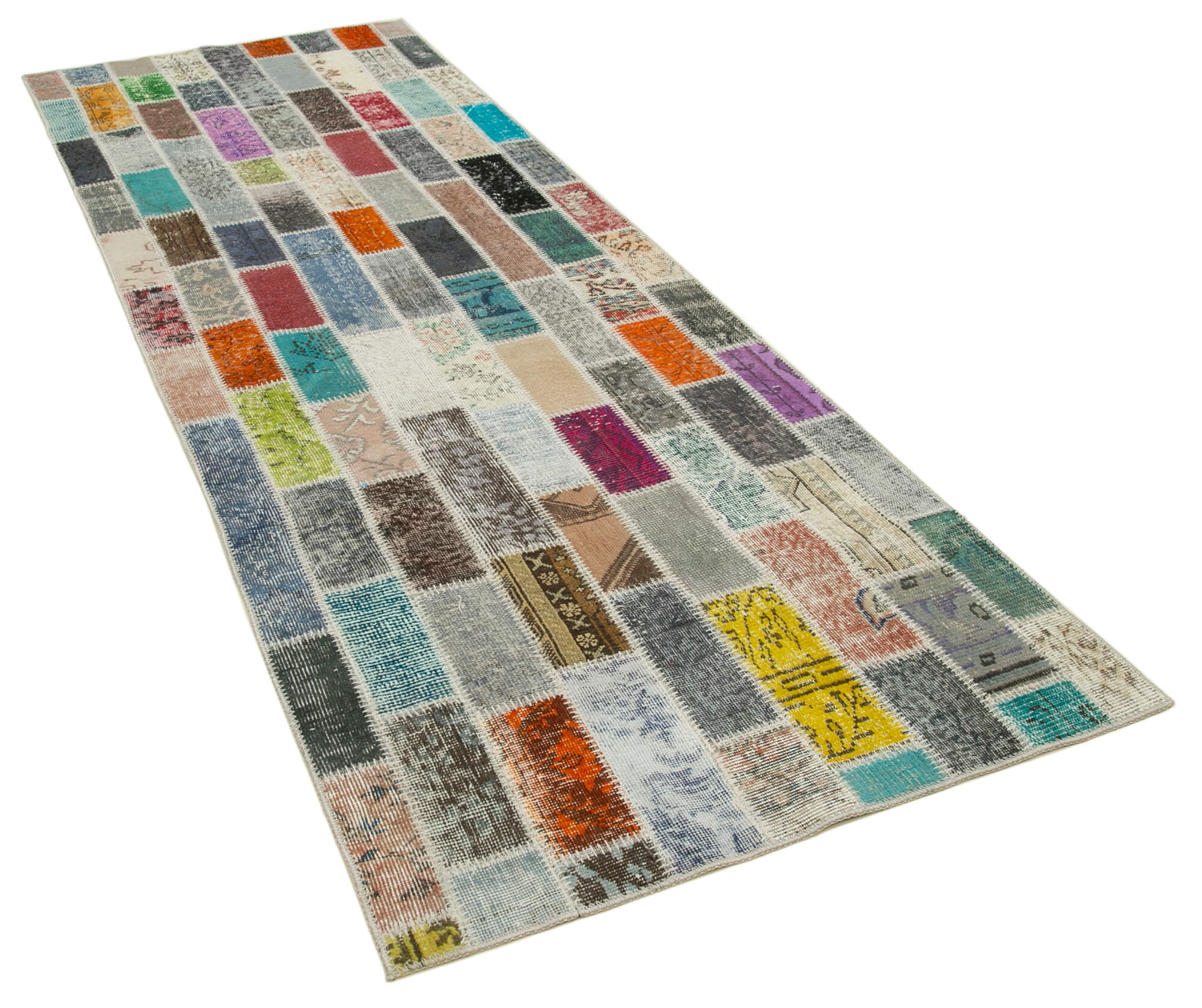 3x10 Multicolor Patchwork Runner Rug - 37734