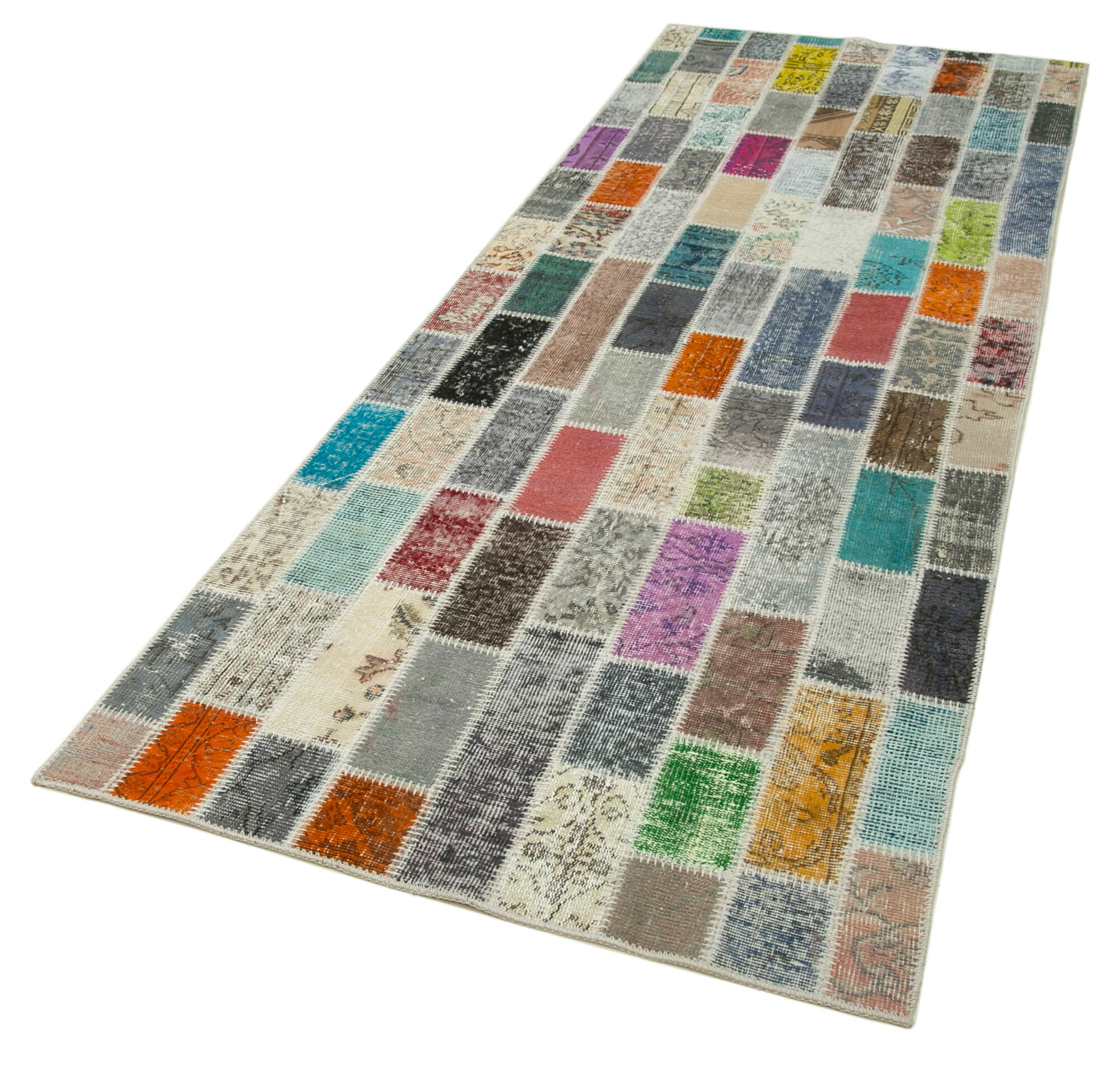 3x10 Multicolor Patchwork Runner Rug - 37734