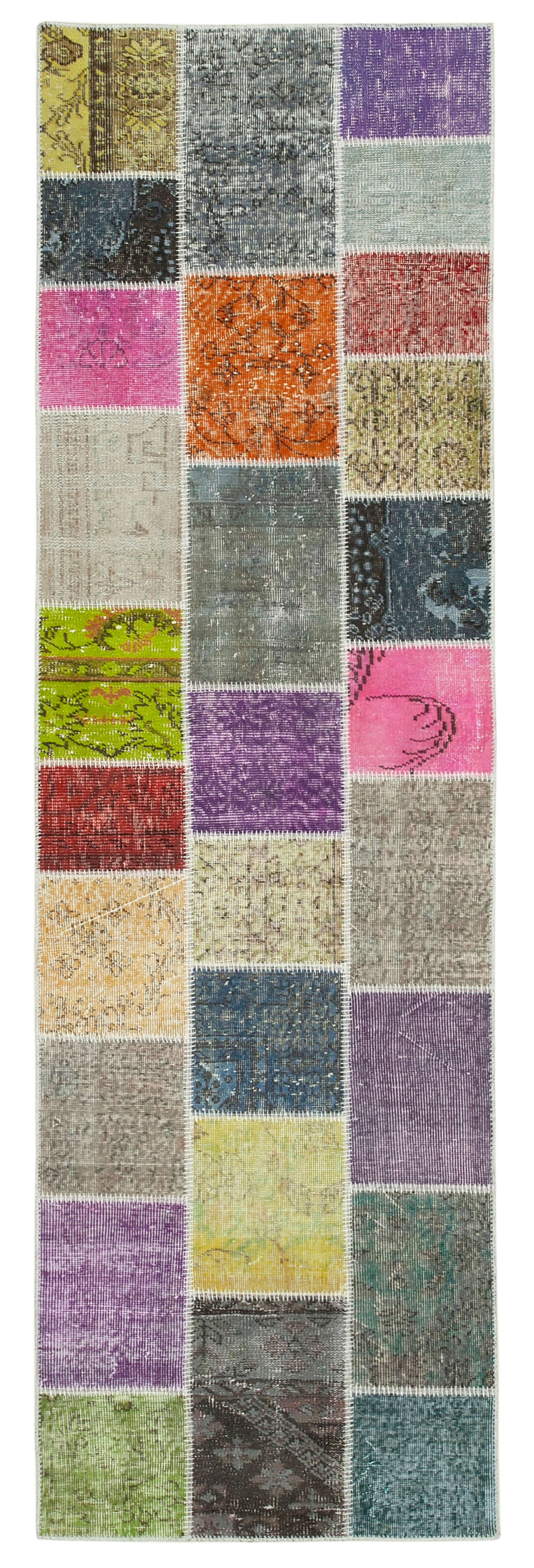 3x10 Multicolor Patchwork Runner Rug - 37735