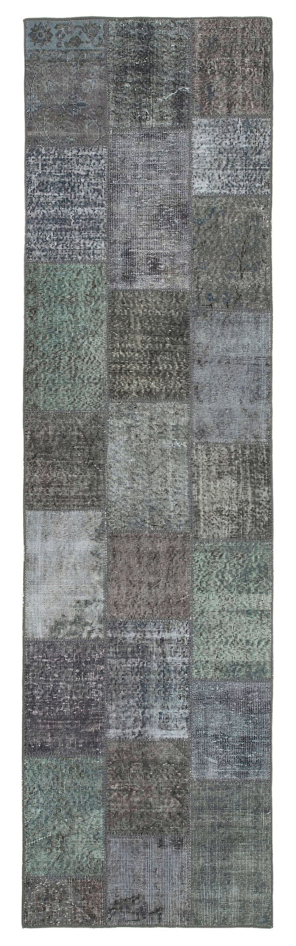 3x10 Grey Patchwork Runner Rug - 37740