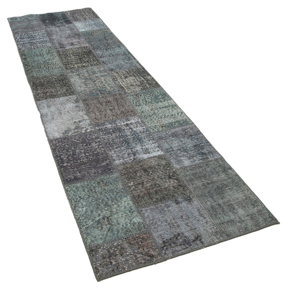3x10 Grey Patchwork Runner Rug - 37740