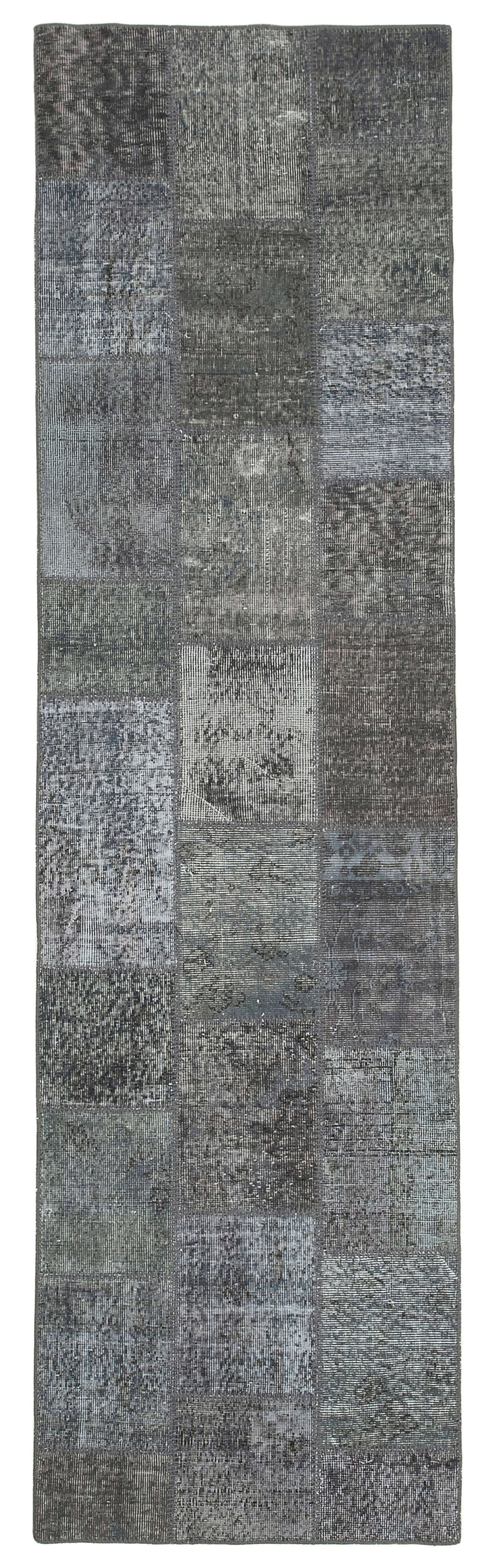 3x10 Grey Patchwork Runner Rug - 37742