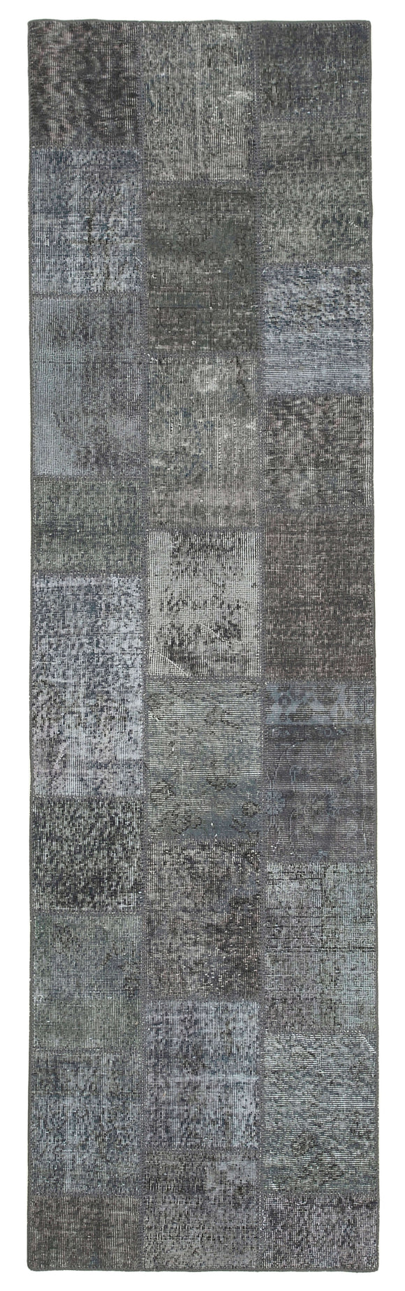 3x10 Grey Patchwork Runner Rug - 37742