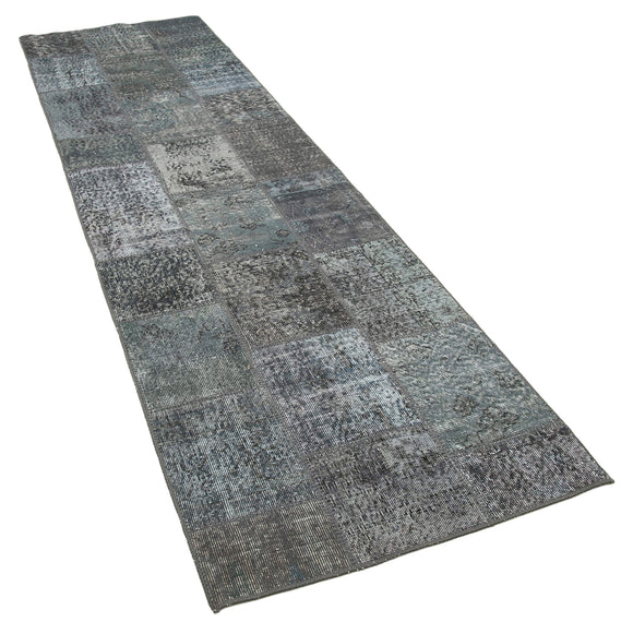 3x10 Grey Patchwork Runner Rug - 37742