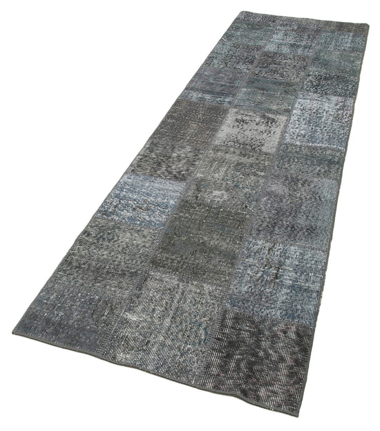 3x10 Grey Patchwork Runner Rug - 37742