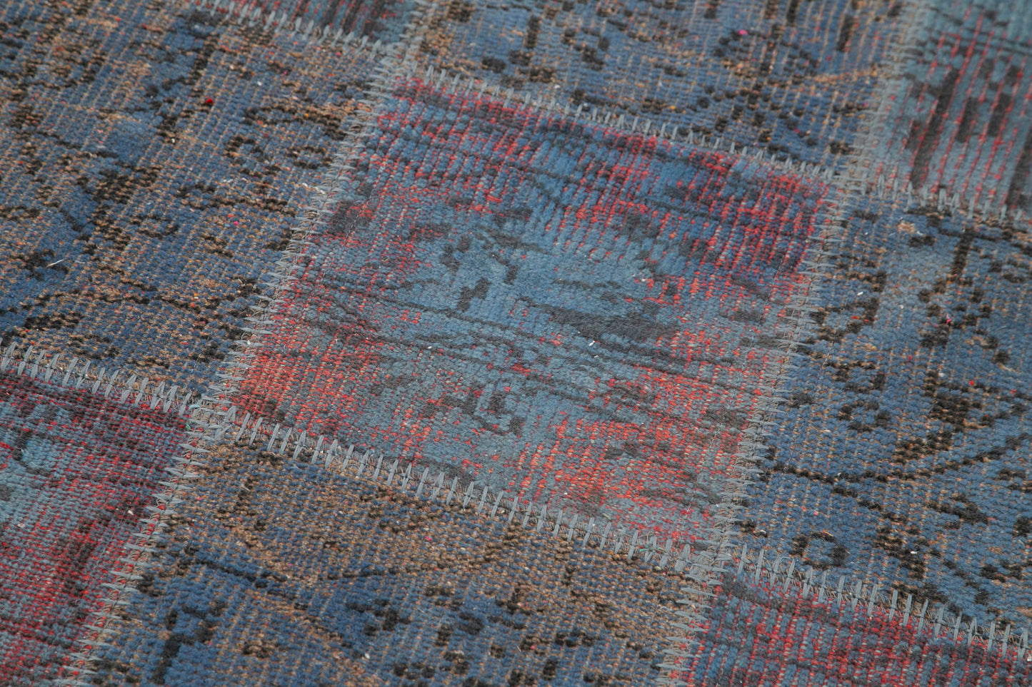 3x10 Blue Patchwork Runner Rug - 37744