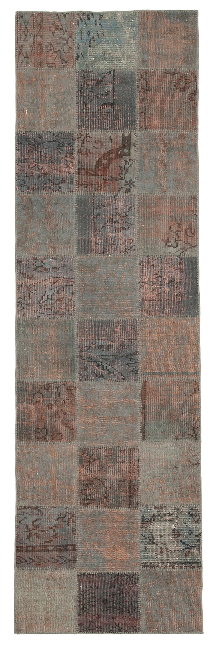 3x10 Grey Patchwork Runner Rug - 37745