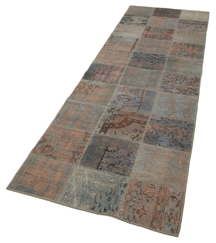 3x10 Grey Patchwork Runner Rug - 37745