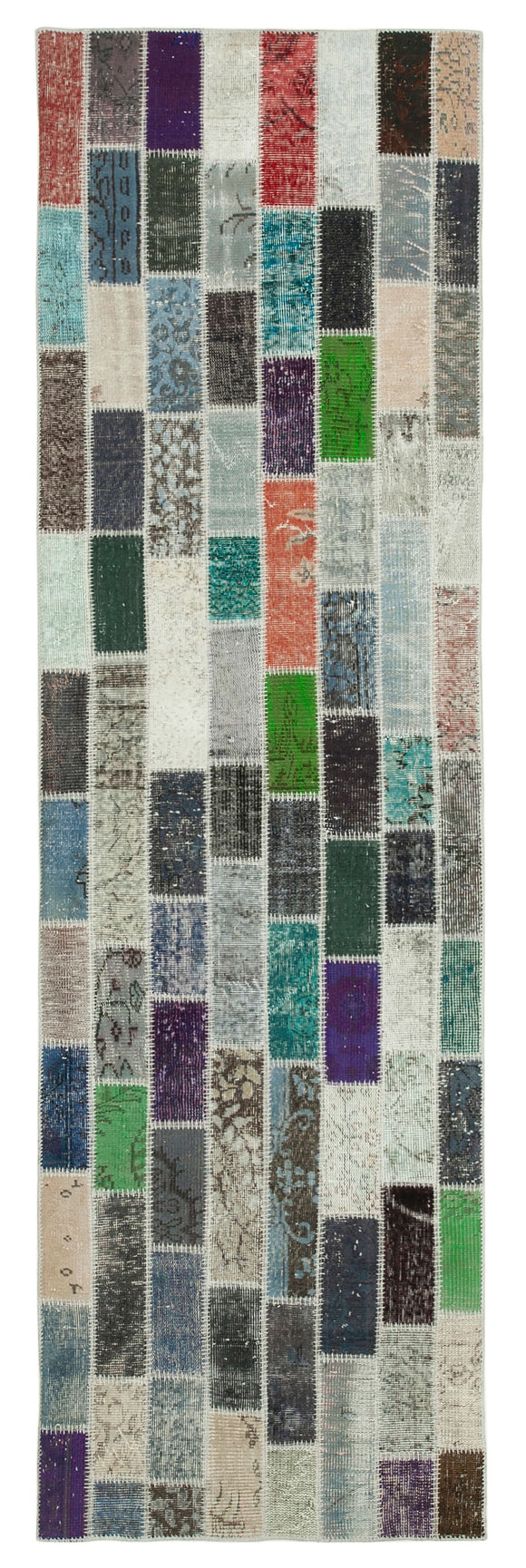 3x10 Multicolor Patchwork Runner Rug - 37746