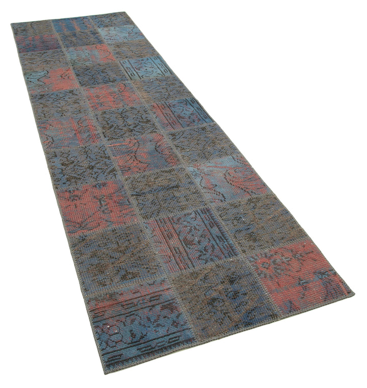 3x10 Blue Patchwork Runner Rug - 37747