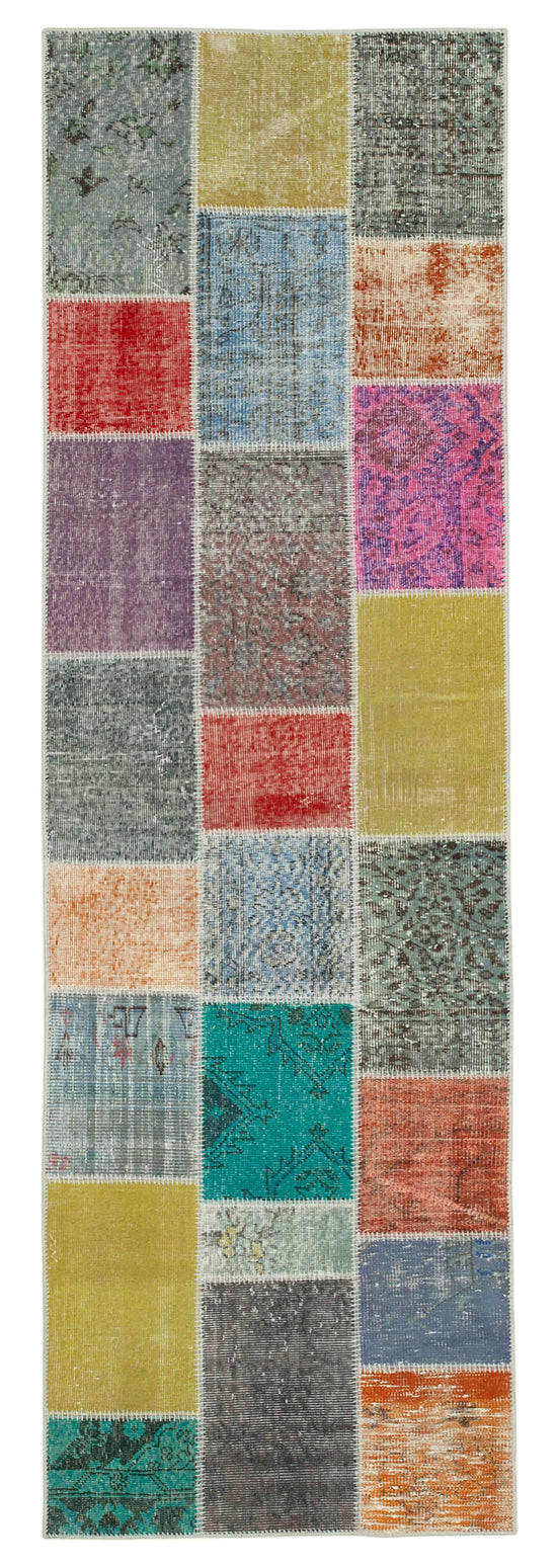 3x10 Multicolor Patchwork Runner Rug - 37748