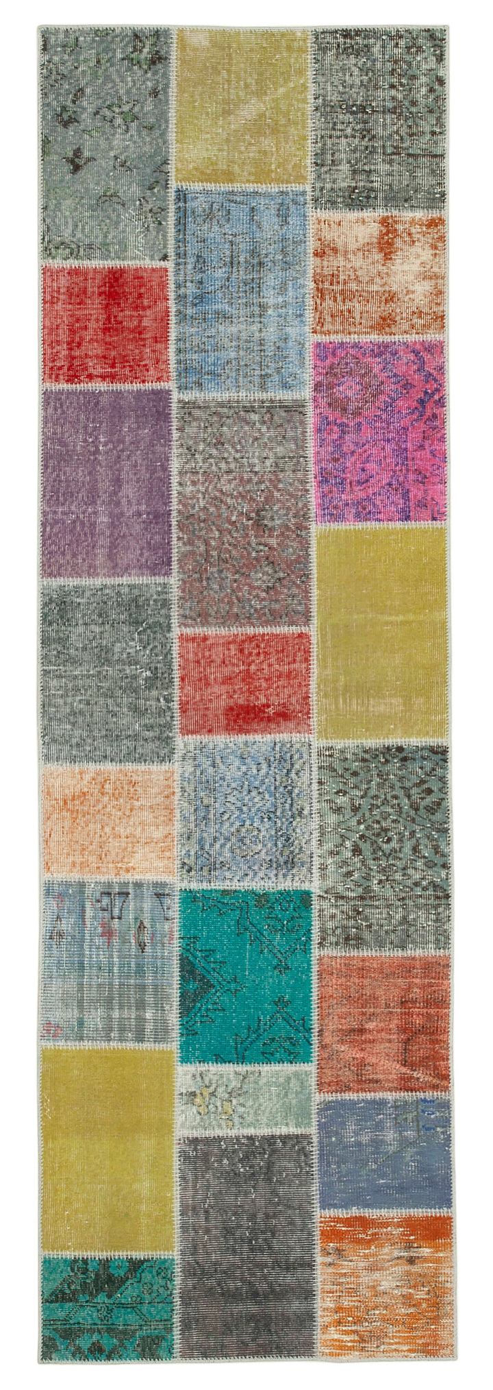 3x10 Multicolor Patchwork Runner Rug - 37748