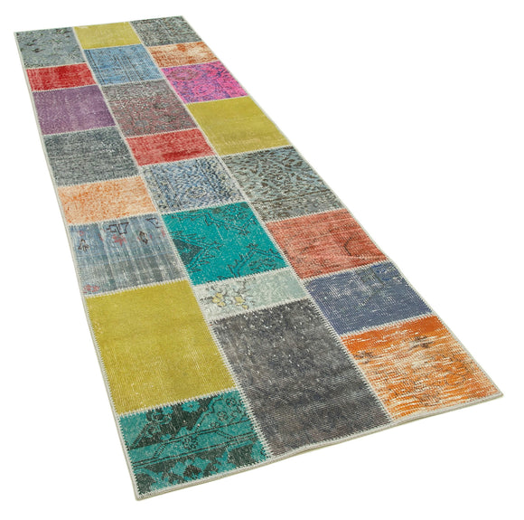 3x10 Multicolor Patchwork Runner Rug - 37748