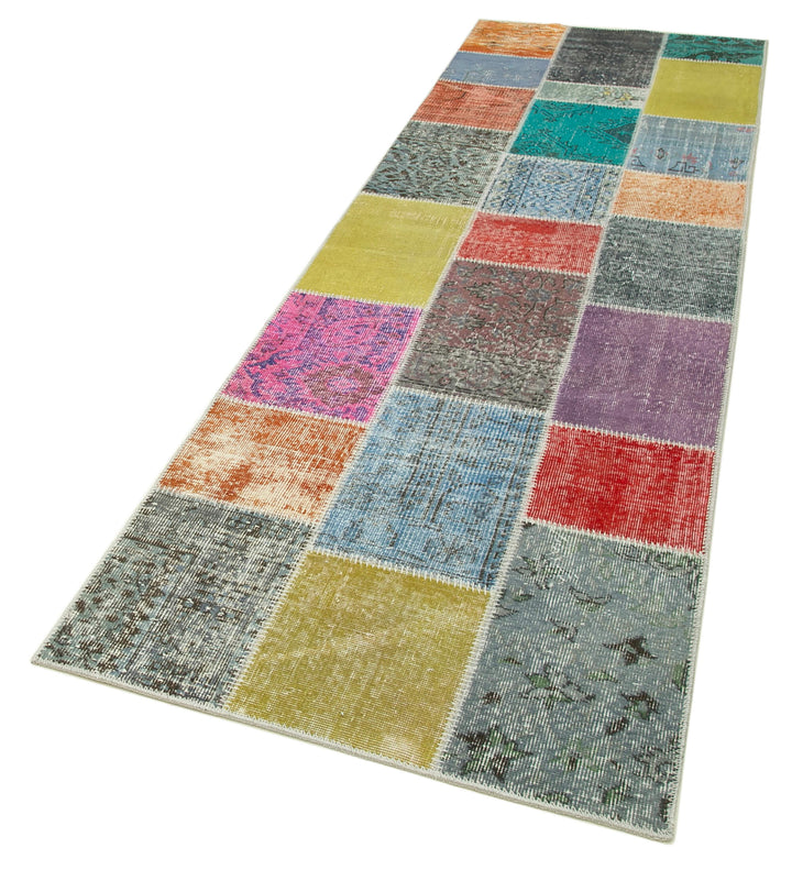 3x10 Multicolor Patchwork Runner Rug - 37748
