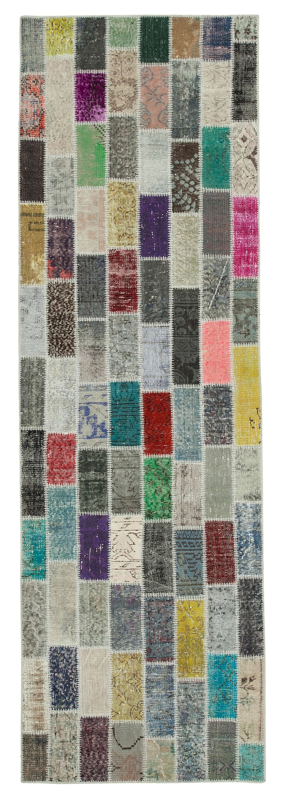 3x10 Multicolor Patchwork Runner Rug - 37752