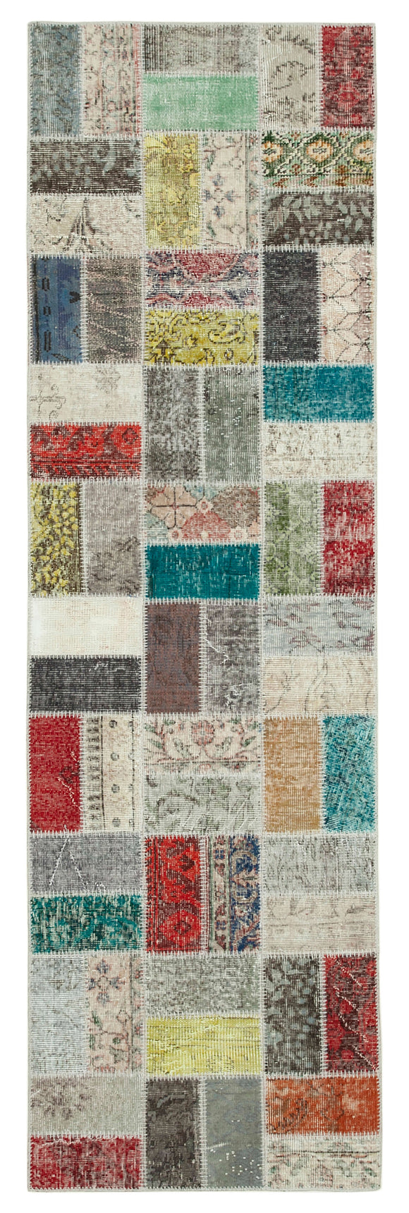 3x10 Multicolor Patchwork Runner Rug - 37754