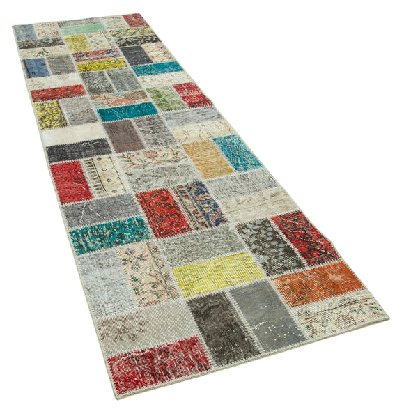 3x10 Multicolor Patchwork Runner Rug - 37754