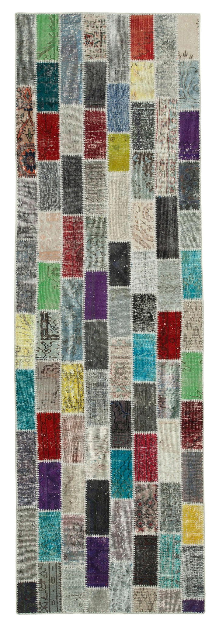 3x10 Blue Patchwork Runner Rug - 37757