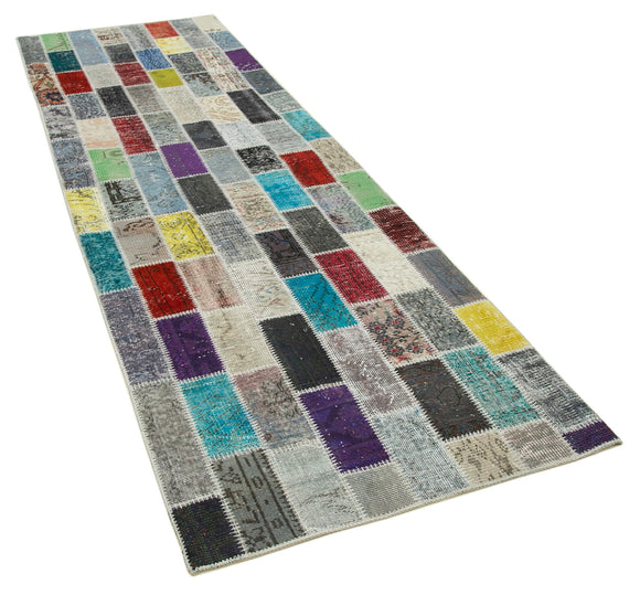 3x10 Blue Patchwork Runner Rug - 37757