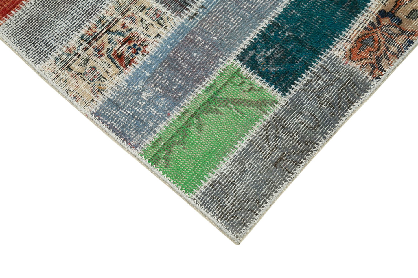 3x10 Blue Patchwork Runner Rug - 37757