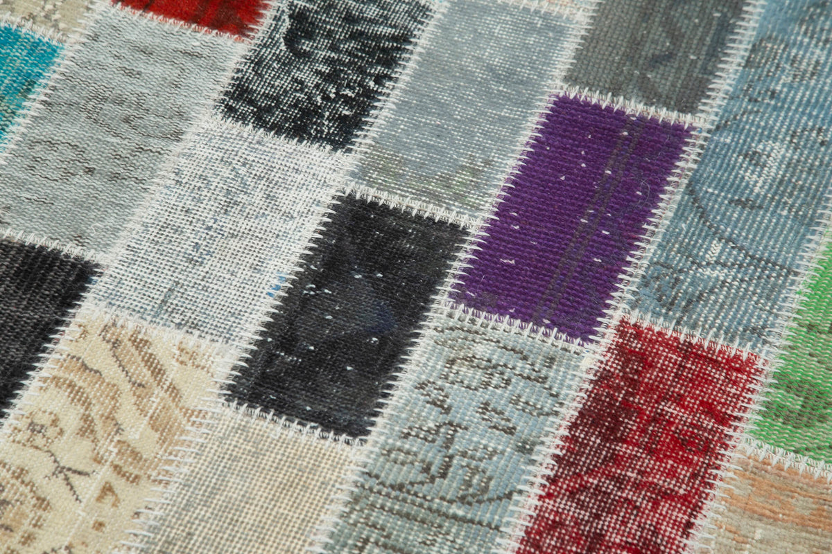 3x10 Blue Patchwork Runner Rug - 37757