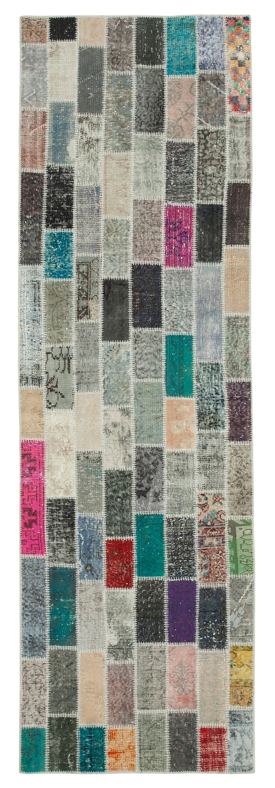 3x10 Multicolor Patchwork Runner Rug - 37758