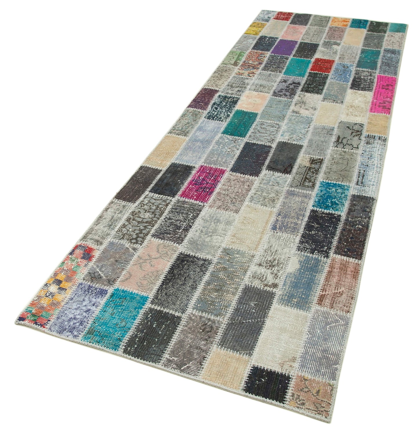 3x10 Multicolor Patchwork Runner Rug - 37758