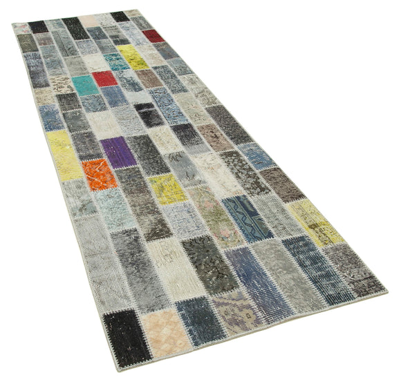 3x10 Multicolor Patchwork Runner Rug - 37760