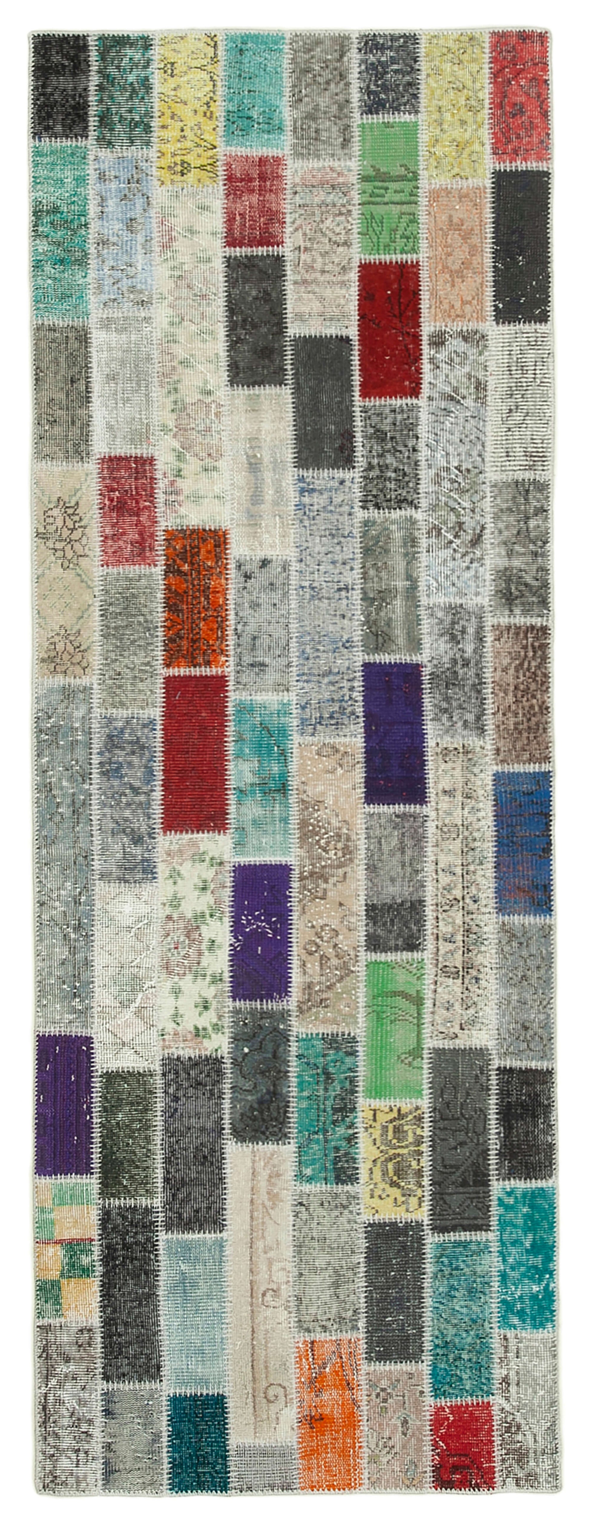3x9 Multicolor Patchwork Runner Rug - 37765
