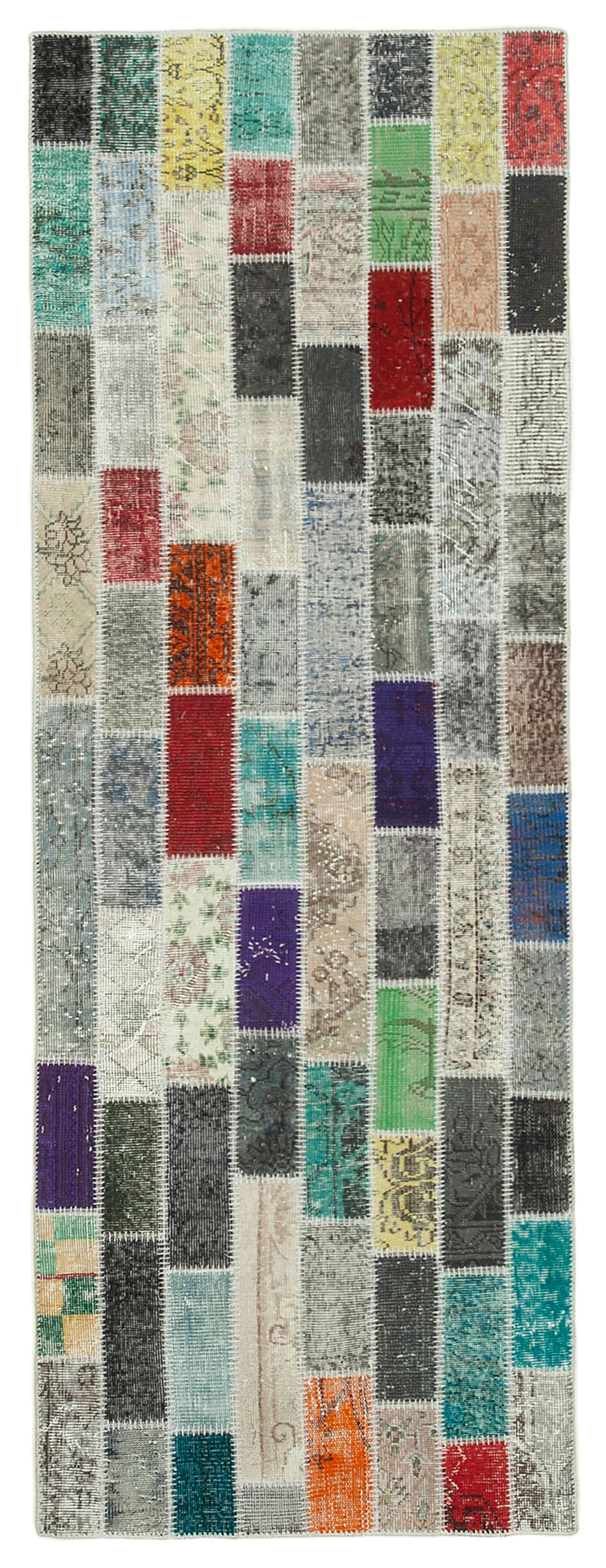 3x9 Multicolor Patchwork Runner Rug - 37765