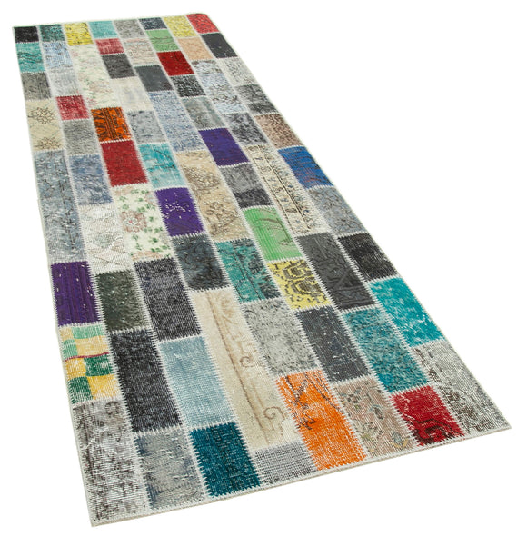 3x9 Multicolor Patchwork Runner Rug - 37765