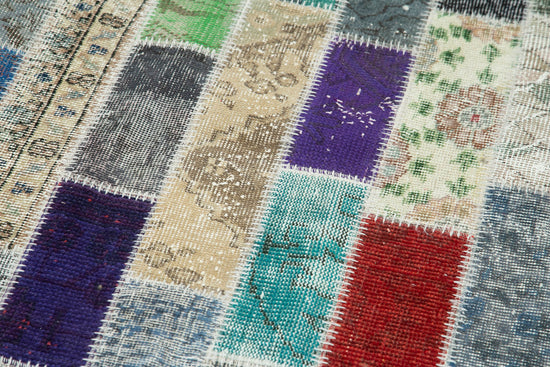 3x9 Multicolor Patchwork Runner Rug - 37765
