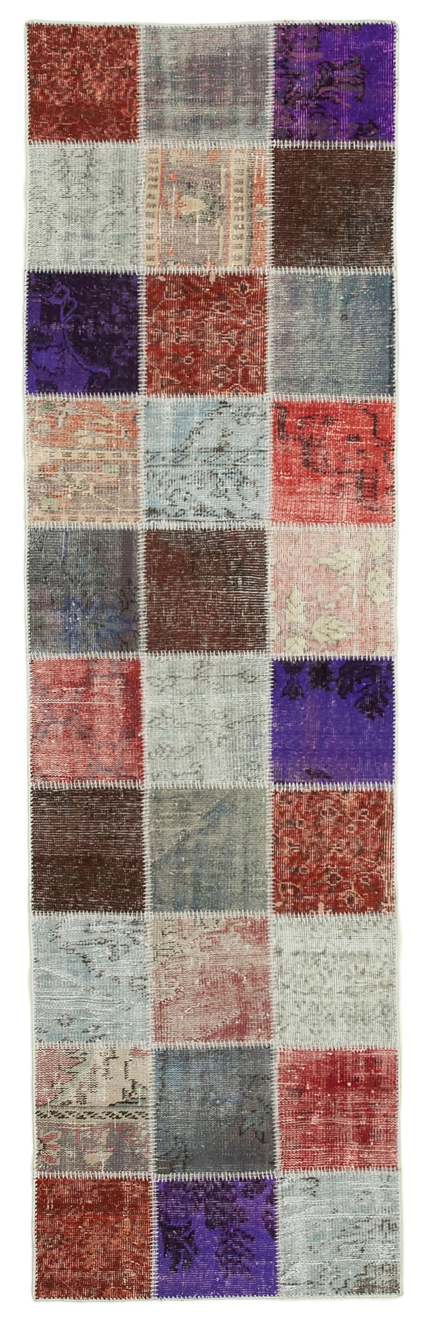 3x10 Multicolor Patchwork Runner Rug - 37767