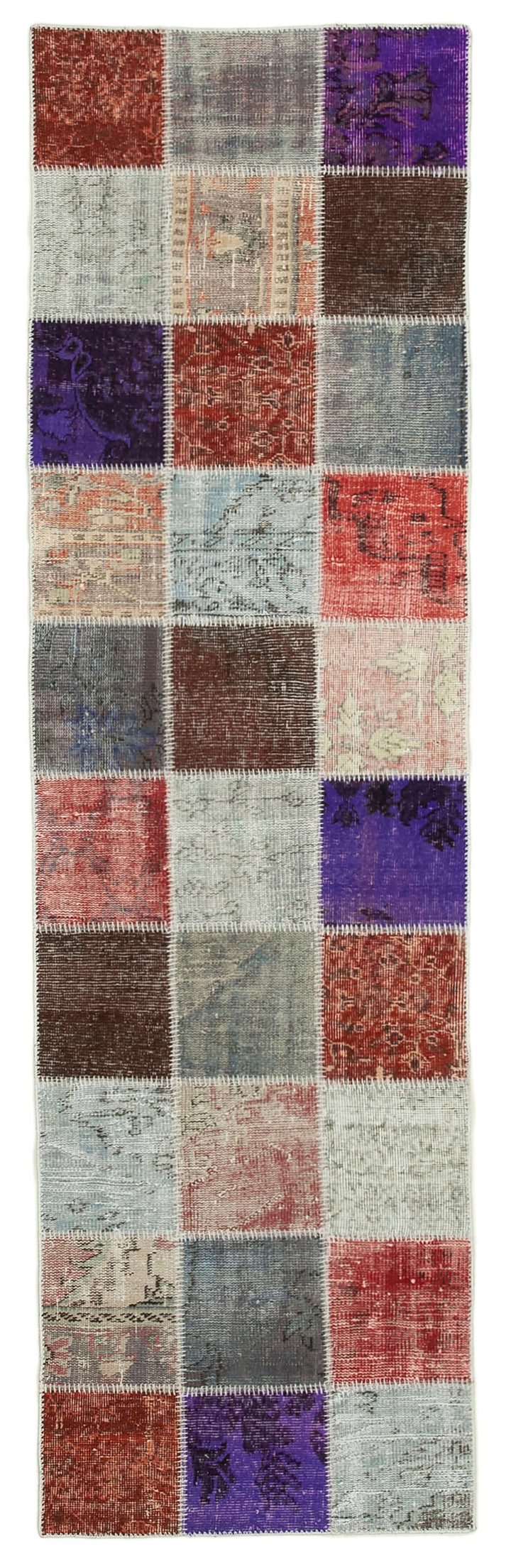3x10 Multicolor Patchwork Runner Rug - 37767