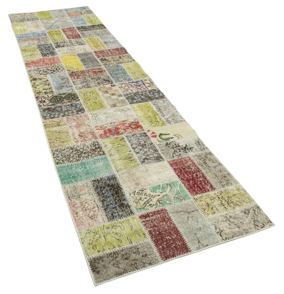 3x10 Multicolor Patchwork Runner Rug - 37769