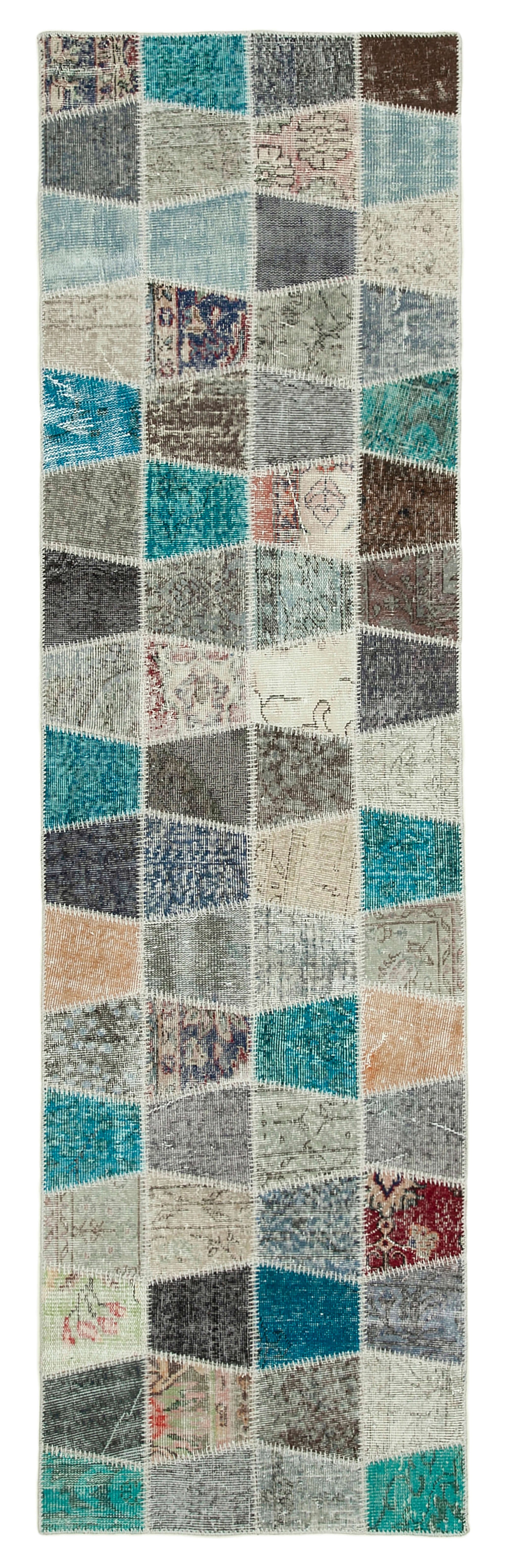 3x10 Multicolor Patchwork Runner Rug - 37777