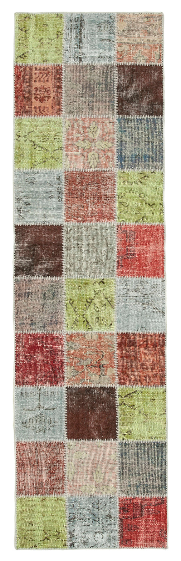 3x10 Multicolor Patchwork Runner Rug - 37779